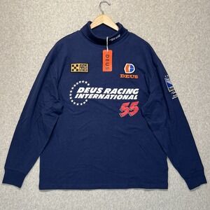 Deus Ex‎ Machina Intl Racing LS Tee Estate Blue Oversized Fit Size M NWT